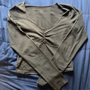 Brandy Melville black low cut longsleeve top